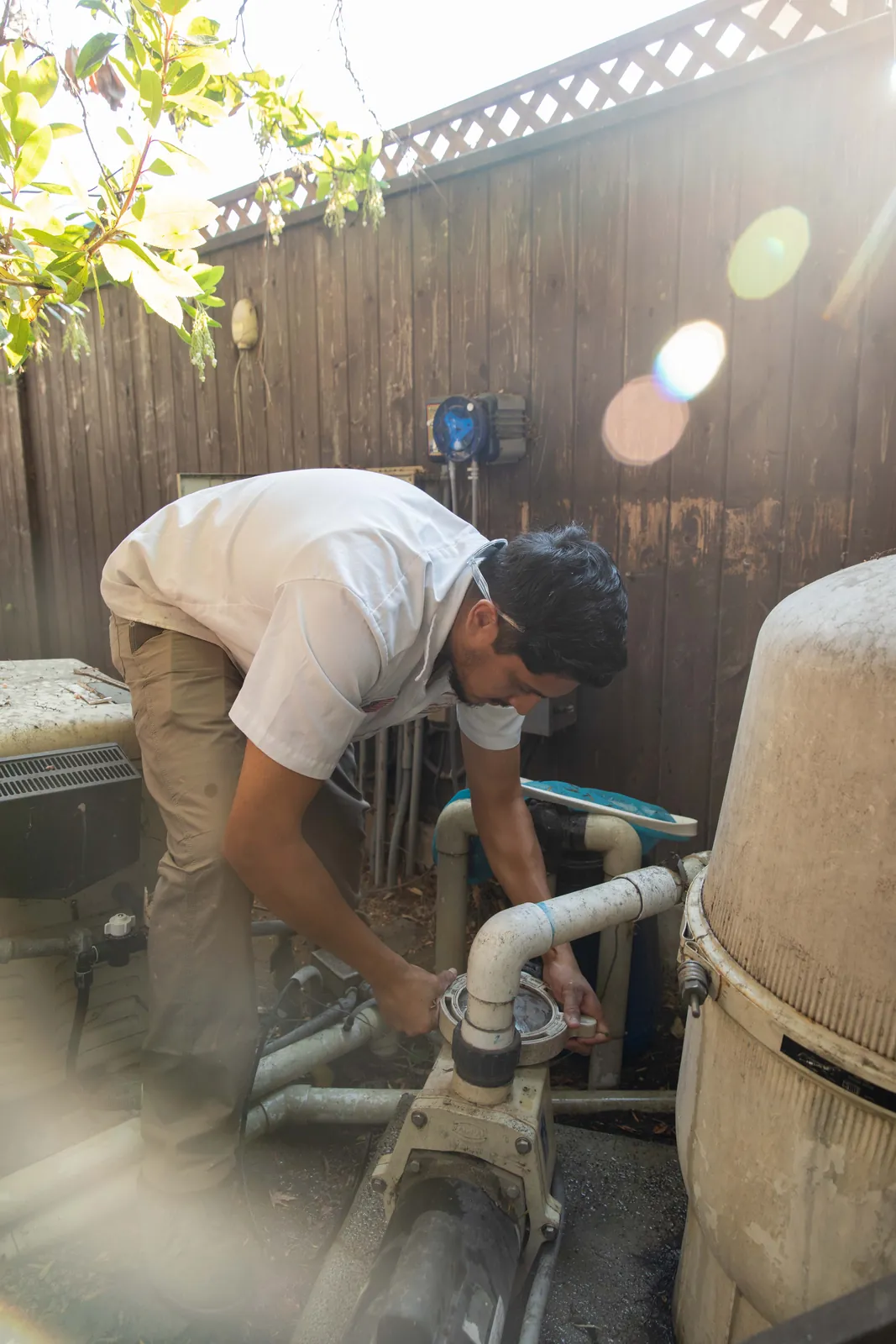 Old Town Seal Beach pool filter cleaning